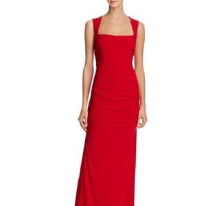 Red long formal gown